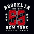 Brooklyn sixty nine sport typography design