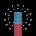 Brooklyn - t-shirt design. Vector graphics for tee shirt with lettering and grunge effect. Star-Spangled illustration