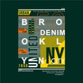 Brooklyn text frame new york city urban district graphic typography design t shirt vector art Royalty Free Stock Photo