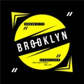 Brooklyn urban city text graphic flat typography denim vintage