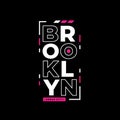 Brooklyn urban city typography on black
