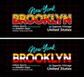 Brooklyn urban line lettering sports style vintage college, for print on t shirts etc.