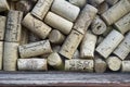 Brooklyn, USA - November 25, 2021: Random wine corks collection for use as a background