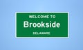 Brookside, Delaware city limit sign. Town sign from the USA. Royalty Free Stock Photo