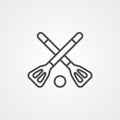 Broom ball vector icon sign symbol Royalty Free Stock Photo