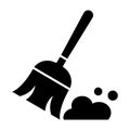Broom, Besom or Short Brush icon vector Royalty Free Stock Photo