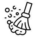 Broom clean disinfection icon, outline style