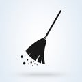 Broom cleaning Simple vector modern icon design illustration