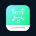 Broom, Dustpan, Sweep Mobile App Button. Android and IOS Line Version Royalty Free Stock Photo