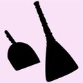 Broom and dustpan vector