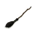 Broom for flying isolated on a white background, traditional Hal