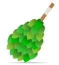 Broom made of birch branches for a bath or sauna vector illustration
