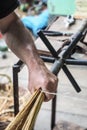 Broom making tradition in saxon village of Altana, Sibiu, Romania