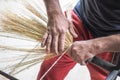 Broom making tradition in saxon village of Altana, Sibiu, Romania