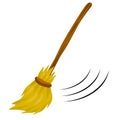 Broom. Rustic item for house cleaning. element of witch Royalty Free Stock Photo