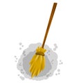 Broom. Rustic item for house cleaning. element of witch. Cartoon flat illustration Royalty Free Stock Photo