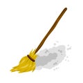 Broom. Rustic item for house cleaning. element of witch Royalty Free Stock Photo