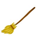 Broom. Rustic item for house cleaning. Sweeping and Old wooden MOP in wooden handle. element of witch Royalty Free Stock Photo