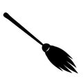 Broom simple icon. Witches broom silhouette isolated on white background. Vector file Royalty Free Stock Photo