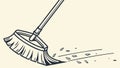 Broom Sweeping Dust and Debris, Clean Up Icon, vector design Generative AI Royalty Free Stock Photo