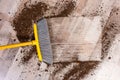 Broom sweeping floor Royalty Free Stock Photo