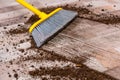 Broom sweeping floor Royalty Free Stock Photo