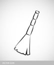 Broom sweeping icon. Vector broom icon on white background.