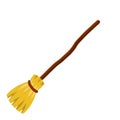 Broom. Sweeping and Old wooden MOP in wooden handle. element of witch Royalty Free Stock Photo