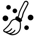 broom vector black filled outline