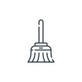 broom vector icon. broom editable stroke. broom linear symbol for use on web and mobile apps, logo, print media. Thin line Royalty Free Stock Photo