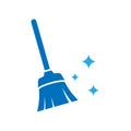 Broom vector icon illustration. Broom cleaning logo