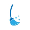 Broom vector icon illustration. Broom cleaning logo