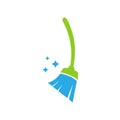 Broom vector icon illustration. Broom cleaning logo