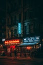 Broome Street at night, in Little Italy, Manhattan, New York City Royalty Free Stock Photo