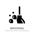 brooming icon in trendy design style. brooming icon isolated on white background. brooming vector icon simple and modern flat