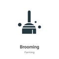 Brooming vector icon on white background. Flat vector brooming icon symbol sign from modern gardening collection for mobile