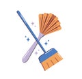 brooms scoops cleaning symbol vector illustration