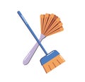 brooms scoops cleaning symbol vector illustration