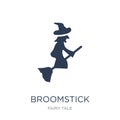 Broomstick icon. Trendy flat vector Broomstick icon on white background from Fairy Tale collection