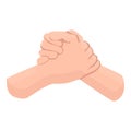 Brother handshake icon, cartoon style Royalty Free Stock Photo