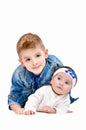 The brother and his beautiful little sister Royalty Free Stock Photo