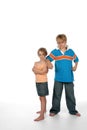 Brother leaning on the shoulder of his sister Royalty Free Stock Photo