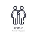 brother outline icon. isolated line vector illustration from family relations collection. editable thin stroke brother icon on