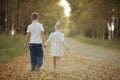 Brother and sister on country road Royalty Free Stock Photo