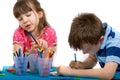Brother and Sister Drawing Pictures