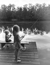 Brother and sister fishing, Georgia Royalty Free Stock Photo