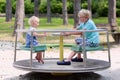 Brother and sister having fun at playground Royalty Free Stock Photo