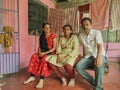 Brother sister and niece happy moments on Traditional Gujarati swing Hichko Badoli near Idar Sabarkantha