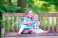 Brother and sister in a park Royalty Free Stock Photo