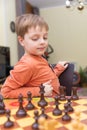 Brother and sister playing chess Royalty Free Stock Photo